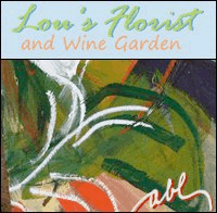 Art opening at Lou's florist and wine garden